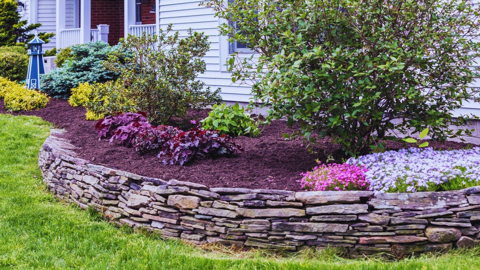 Landscaping with mulch